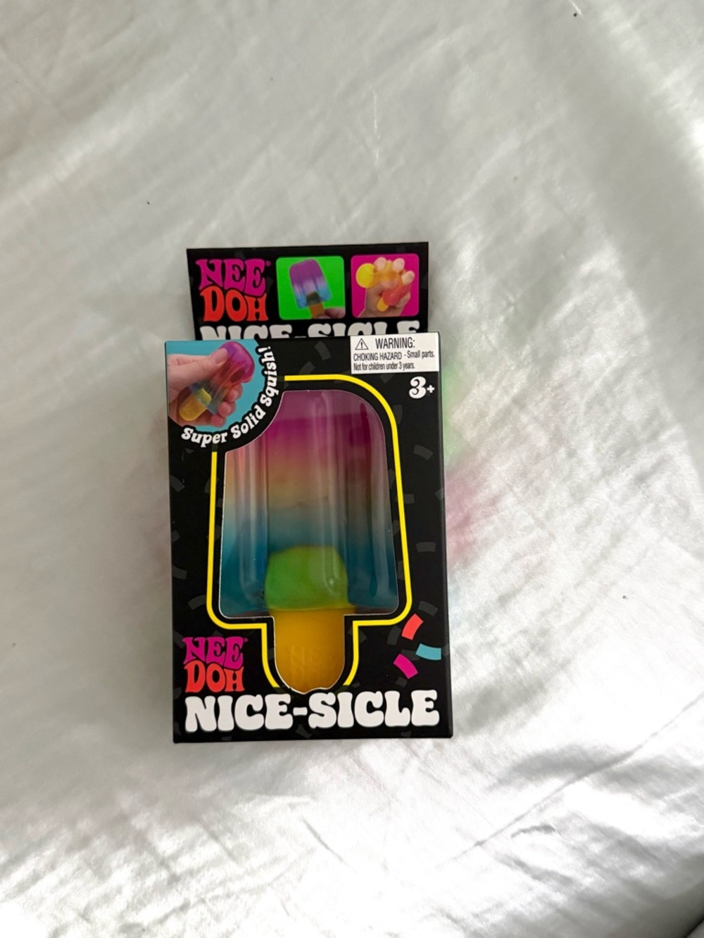 Nee Doh Nice-Sicle Rainbow Popsicle Squishy Toy - Yellow Handle